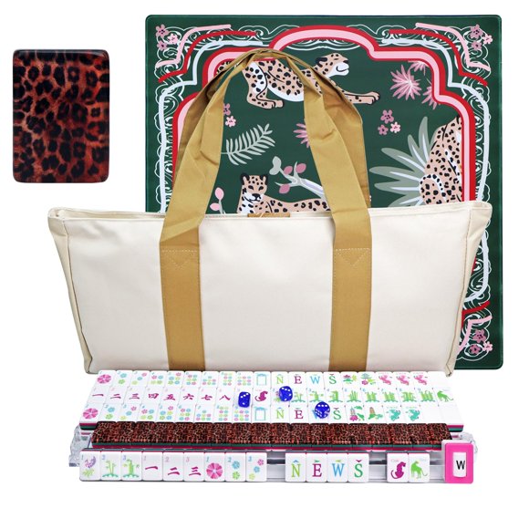 Juego de Mahjong MAJONIX de acrílico, 160 fichas, bolsa portátil