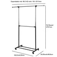 thumbnail image 3 of Mainstays 2 Tier Adjustable Garment Rack, Expandable Top Hanging Bar, Sturdy Structure and Easy Assemble, Smooth-rolling Wheels for Easy Mobility, 3 of 7