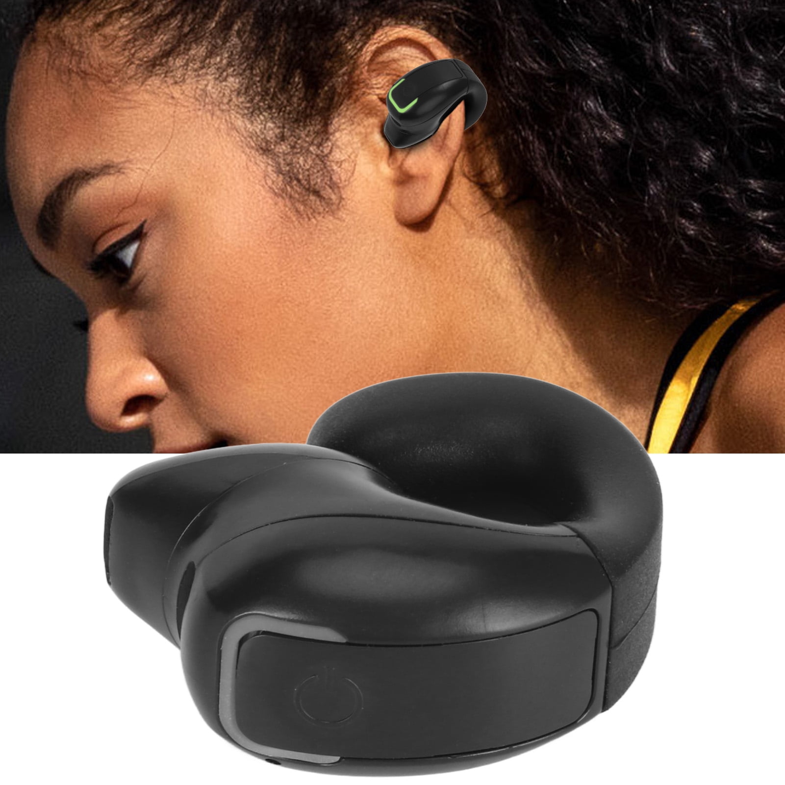 Clip On Open Ear Headphone GD28 BT 5.3 Bone Conduction Headphone Single Ear Type IPX4 Waterproof Sweatproof Sports Headset With Touch Control Lossless Sound Walmart