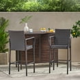 thumbnail image 3 of Modern Design Outdoor Grey Wicker Barstools (Set of 2), Assembly Required Brown, 3 of 5