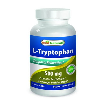 Best Naturals L-Tryptophan 500 mg 60 Capsules (Best L Glutathione Skin Whitening Pills)