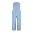 thumbnail image 4 of HBYJLZYG Women's Sleeveless V-Neck Button Front Jumpsuit with Relaxed Straight Leg and Front Patch Pockets, Crafted from a Breathable Cotton-Linen Blend for Effortless Summer Style, 4 of 6