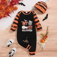 thumbnail image 2 of Weebloom Halloween Baby Boy Romper Infant Girls Cartoon Cute Printing Pullover With Hat Newborn Jumpsuit Clothes Outwear,0-3 Months, 2 of 9
