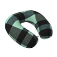 thumbnail image 2 of Travel Pillow Memory Foam, Head Neck Support Airplane Pillow For Traveling, Car, Home, Travel Neck Flight Pillow 12 Inches Paleturquoise Buffalo Plaid Check Tartan Scotland_1, 2 of 8