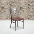 thumbnail image 2 of HERCULES Series Clear Coated ''X'' Back Metal Restaurant Chair, 6FOB-CLR-CHYW-GG, 2 of 6