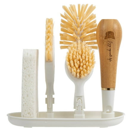 

One Bar Three Head Cleaning Brush Replaceable Brush Head Kitchen Brush Cup Brush Wood Pulp Cotton Pot Brush Dishwashing Brush