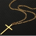 thumbnail image 4 of Gold Plated Simple Cross Pendant Necklace Stainless Steel Link Chain for Women Men, 4 of 5