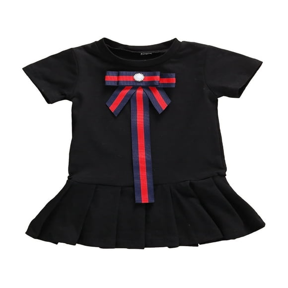 Kids Girls Dress Short Sleeve Dress One-Piece For Toddler Girls