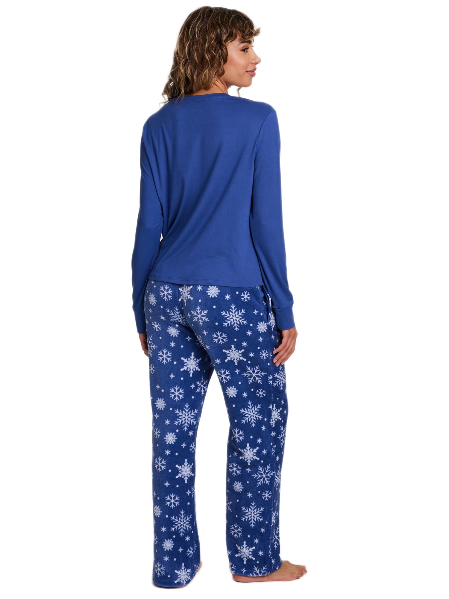 U.S. Polo Assn. Women's Holiday Giftable Long Sleeve Top and Plush Pant Pajama Sleep Set, 2-Piece, Sizes S-3X