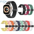 thumbnail image 4 of Watch Strap for Iwatch Waterproof Sweat-proof Solid Color Silicone Magnetic Folding Buckle Wristband, 4 of 6