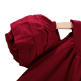 thumbnail image 6 of LYMAYTER 3-7Y Toddler Girls Casual Summer Dress Kids Puff Sleeve Halter Neck Off Shoulder Ruffle Party Dress, 6 of 7