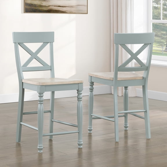 Steve Silver Darcy Farmhouse Green Counter Height Dining Chairs, Set of 2