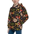 thumbnail image 2 of Balery Owl And Leaves Pattern Boys Hoodie, Youth Pullover Hooded Sweatshirt, Kangaroo Pocket Hoodie for Kids Girls -Large, 2 of 6