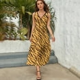 thumbnail image 5 of Wild Safari Animal Print Patterns - Tiger Stripes Pattern / Tiger Print Sleeveless Dress purple dress, 5 of 6