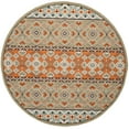 thumbnail image 3 of SAFAVIEH Veranda Moriah Southwestern Indoor/Outdoor Area Rug, 6'7" x 6'7" Round, Green/Terracotta, 3 of 9