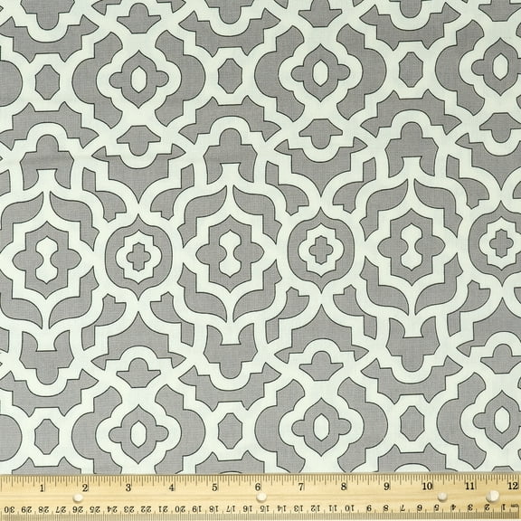 Waverly Inspirations 54" 100% Cotton Lattice Sewing & Crafting Fabrics, 8 yd By the Bolt, Light Gray