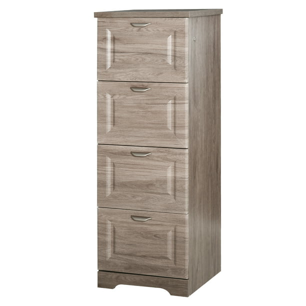 Homcom Tall Wooden 4 Drawer Vertical, Tall Filing Cabinet Wood