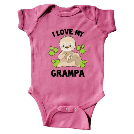 

Inktastic Cute Sloth I Love My Grampa with Green Leaves Gift Baby Boy or Baby Girl Bodysuit