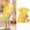 Yellow, variant on Girls Dresses Casual Short Sleeve Sunflower Rainbow Print Dress for Kids Daily Outings and Comfortable Playwear for Ages 1 to 7