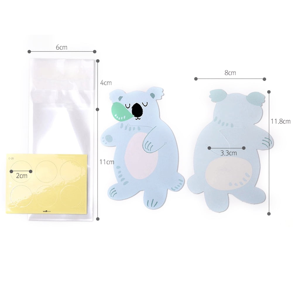 10Pcs Cute Animal Candy Bag Card Cookie Opp Bag Baby Shower Birthday Party Decor