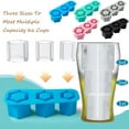 thumbnail image 1 of Bandeja de hielo cilíndrica reutilizable con tapa – Fabrica 3 grandes moldes huecos de hielo, silicona alimentaria de derretimiento lento, apilable, sello a prueba de fugas, de fácil liberación, 1 of 5