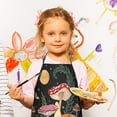 thumbnail image 2 of Red Mushroom Butterfly Black Pattern Kids Aprons for Girls and Boys,Adjustable Neck Strap Toddler Aprons for Kids Cooking Baking, 2 of 6