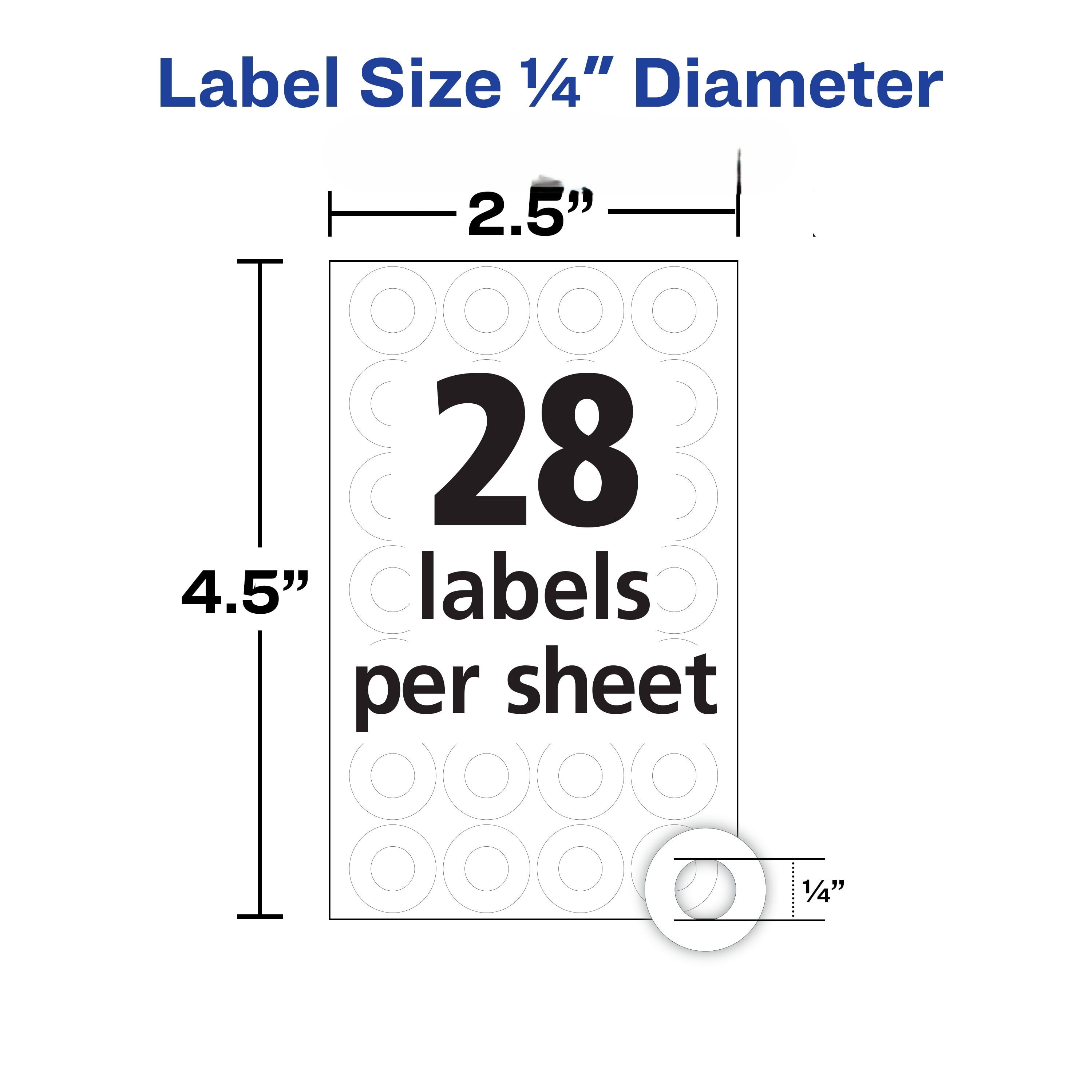 Avery Removable Reinforcement Labels, 1/4", White, 924 Count