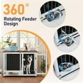 thumbnail image 3 of 39.4"  Collapsible Dog Crate Furniture - Indoor Wooden Kennel with 360° Rotating Feeder & Removable Tray | Sturdy End Table for Medium & Large Dogs | Easy Assembly, Pet Cage for Living Room, 3 of 8
