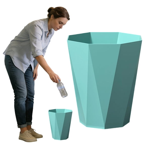 Shiogb Plastic Small Trash Can Wastebasket, Garbage Container Basket for Bathrooms Laundry Room Kitchens Rooms Dorms, F