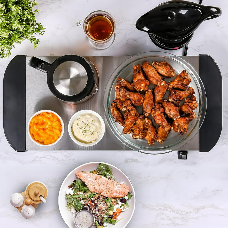 Electric Warming Tray with Adjustable Temperature, Laudlife Foldable Food  Warmer Features Sleek Design & Fast Heating, Hot Plate for Parties, Buffet