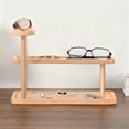 thumbnail image 6 of Wooden Multi-Tier Storage Rack | Desktop Organizer Display Stand Solid Wood | 12.4x8.86x6.1in Cup Holder Tea Set Perfume Shelf Beige Brown, 6 of 6