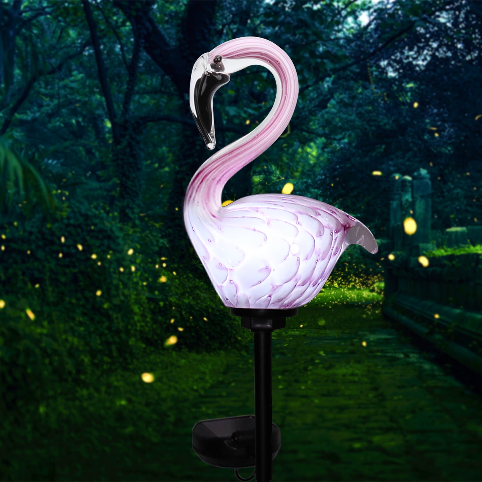 MUMTOP 39 in. Tall Flamingo Outdoor Thermometer with Metal Garden Stake for Yard Garden