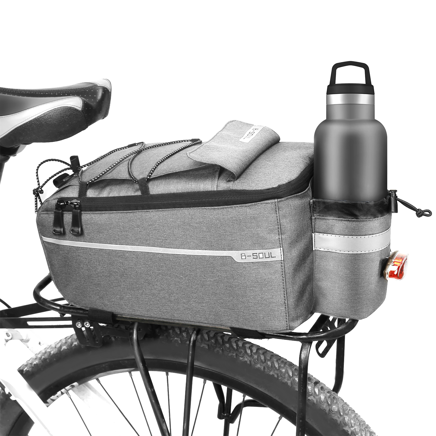 NEW Huffy Cruiser Roll Up Pannier Rear Rack Saddle Bags Brown w/ Shoulder Strap