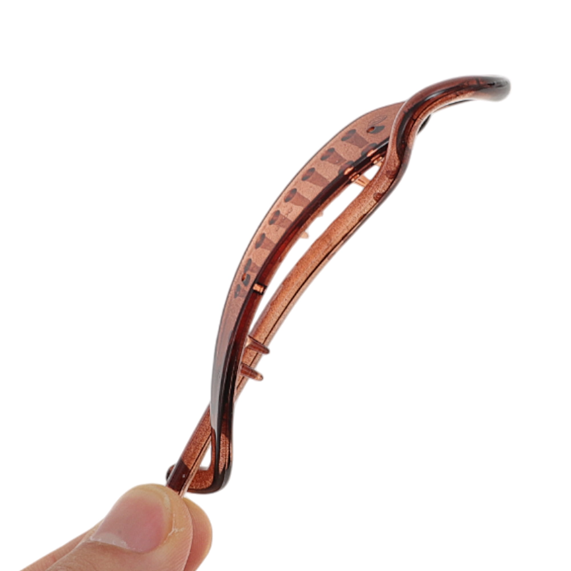 Unique Bargains Fashion Simple Twist Hair Clips for Hairdo Styling and Daily Brown