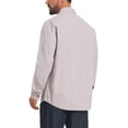 thumbnail image 3 of INSPIRE CHIC Outfit Men's Casual Workwear Long Sleeve Button Down Pockets Fishing Hiking Work Shirts M Beige, 3 of 5