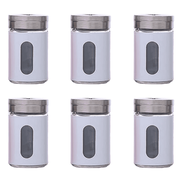 Salero y pimentero de vidrio | Paquete de 6 piezas | Lo mejor para cocina casera, restaurantes y catering