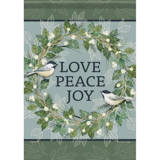 Flag-Garden-Durasoft-Love Peace Joy (12.5" x 18")