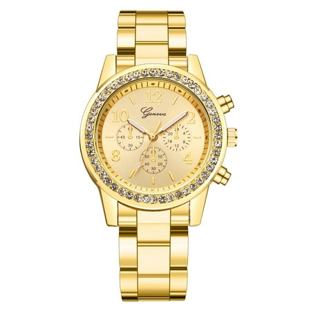 Ausyst Watch for Women Women Fashion Watch Clock Stainless Steel Casual Dress Wrist Crystal on Sale Clearance