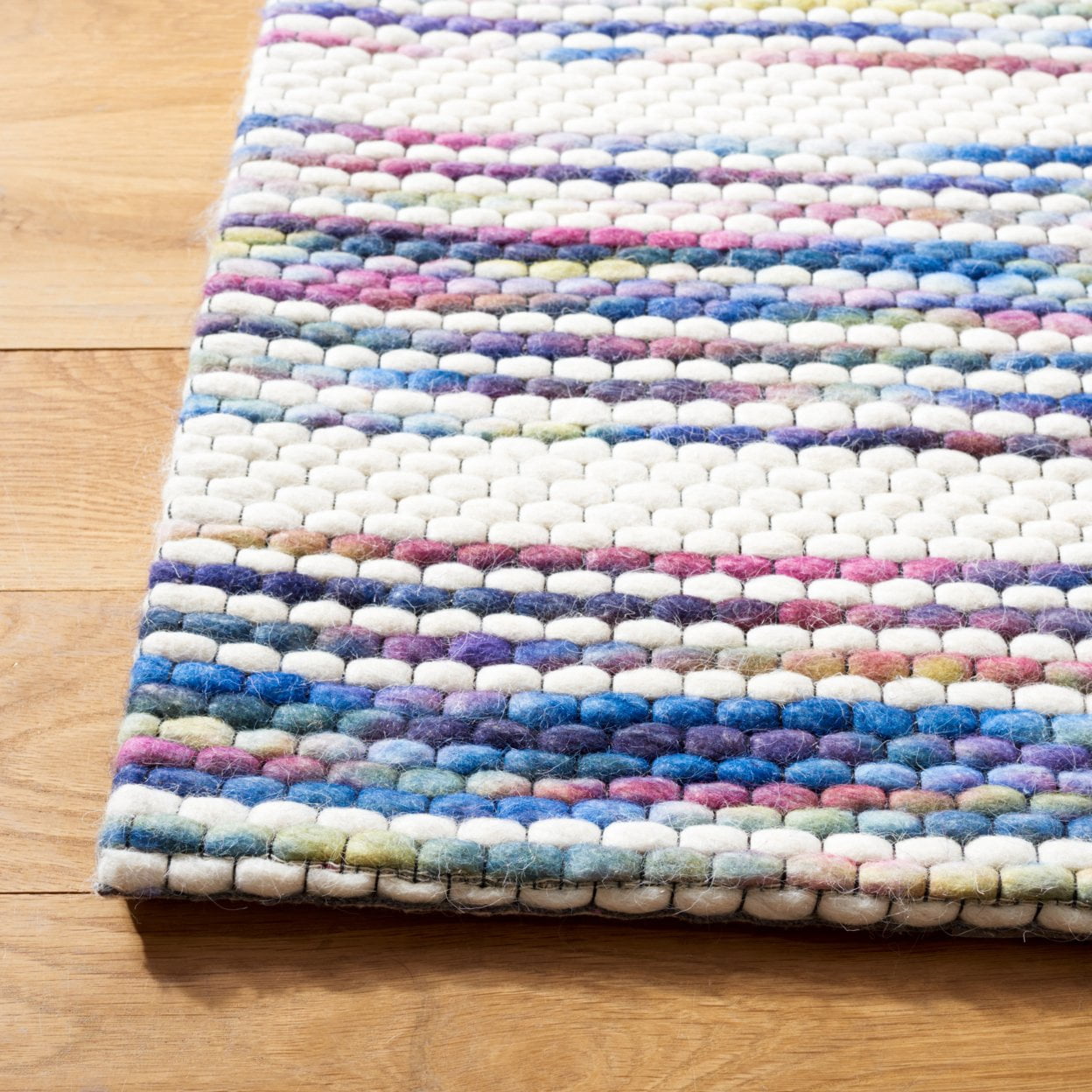 SAFAVIEH Marbella Roland Striped Area Rug, Ivory/Blue, 8' x 10'
