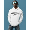 thumbnail image 2 of Brookln Gothic Font Hoodie Men -Image by Shutterstock, Male 4X-Large, 2 of 4