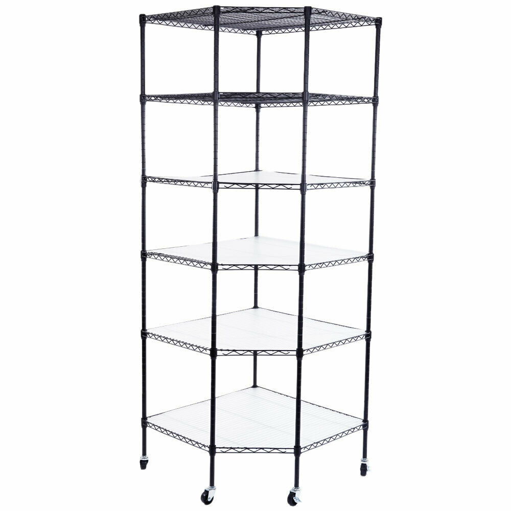 6 Tiers Corner Shelf, Metal Storage Wire Shelving Unit Corner Rack Corner Shelving, Free