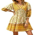 thumbnail image 1 of Femmes Été Décontracté Bohème Robe Ethnique Style Floral Robe d'Impression, 1 of 5