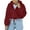 Wine, variant on Lilgiuy Women Crop Top Sweatshirt Fleece Zipper Long Sleeve Cropped Hoodie Solid Sweater Blouse Coat(White,6) Winter Clothes for 2022
