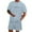 Light Blue, variant on Gyexs Mens Short Sets 2 Piece Outfits Letter City Round Neck Tshirts and Shorts Outfits Summer Comfort Casual Sweatsuits Beige, Size XS