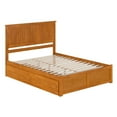 thumbnail image 2 of HomeStock Mid-Century Marvel Solid Wood Platform Bed with Footboard & Storage Drawers in Light Toffee, 2 of 6