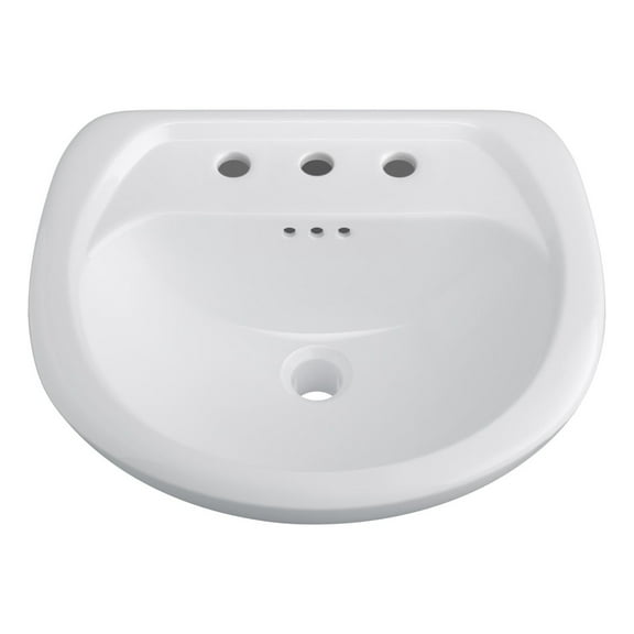 PROFLO PF5008 White Lisbon Valley 20" Vitreous China Pedestal Bathroom Sink