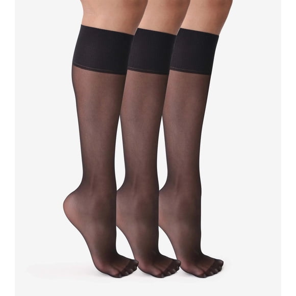 Dim Beauty Resist 20D Bas Genoux Transparents Noirs Lot de 3