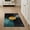 Black Teal Gold, Pattern 2, variant on ODIKA 6'x9' Washable Area Rug Easy Care, Non-Shedding, Record Vinyl Vintage Retro Spinning Disc Equalizer Shaped Music for Queen Size Bedroom Under Bed Master Suite