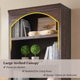 thumbnail image 5 of SinCiDo Tall Arched Bookcase, 5-Tier Large Bookshelf with Open Display Shelves for Living Room, Brown, 5 of 7