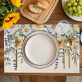 thumbnail image 4 of Floral Eucalyptus Leaves Placemats Set of 4, Daisy Summer Botanical Rustic Placemats for Dining Table, Place Mats for Kitchen Tabletop, Waterproof Wipeable Dining Table Mats Set, 4 of 9